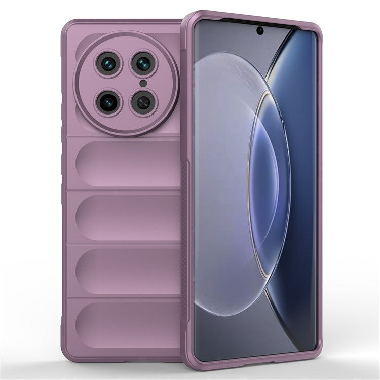 For vivo X90 Pro 5G Anti-drop Rugged Back Phone Case Flexible TPU Smartphone Protective Cover - Light Purple