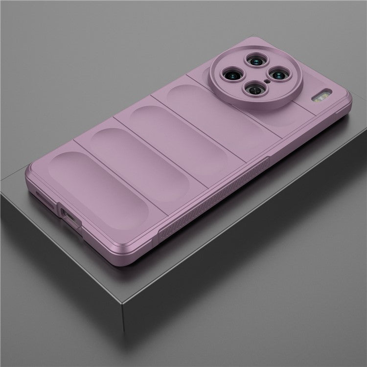 For vivo X90 Pro 5G Anti-drop Rugged Back Phone Case Flexible TPU Smartphone Protective Cover - Light Purple