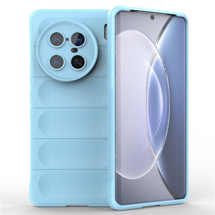 For vivo X90 Pro+ 5G Rugged Back Phone Case Anti-scratch Soft TPU Protective Cover - Baby Blue