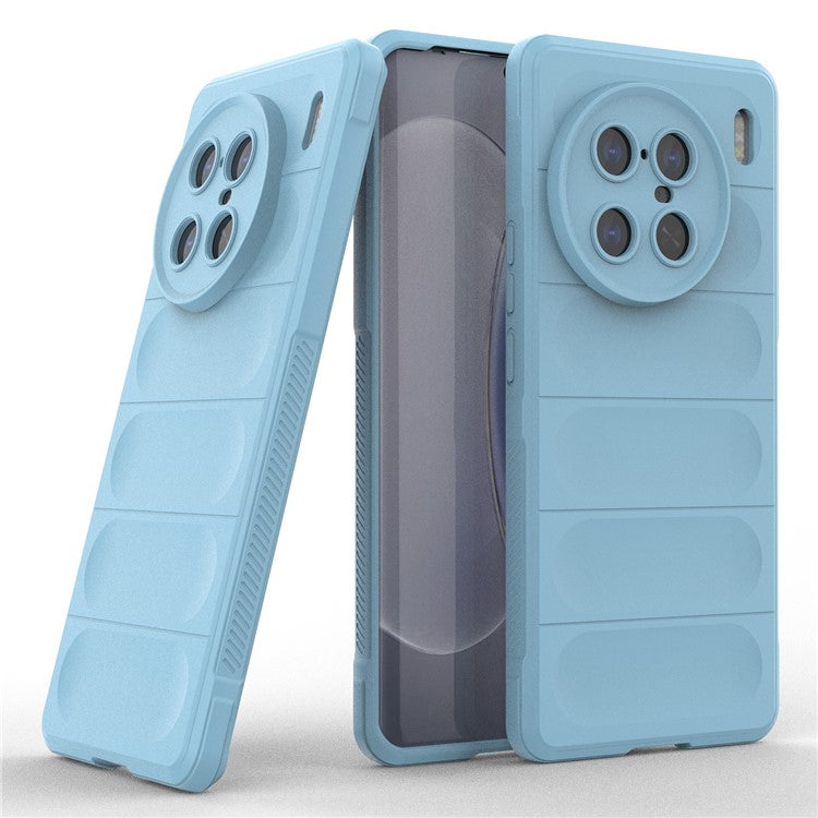 For vivo X90 Pro+ 5G Rugged Back Phone Case Anti-scratch Soft TPU Protective Cover - Baby Blue