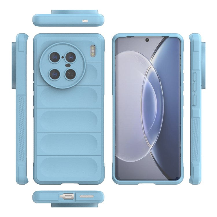 For vivo X90 Pro+ 5G Rugged Back Phone Case Anti-scratch Soft TPU Protective Cover - Baby Blue