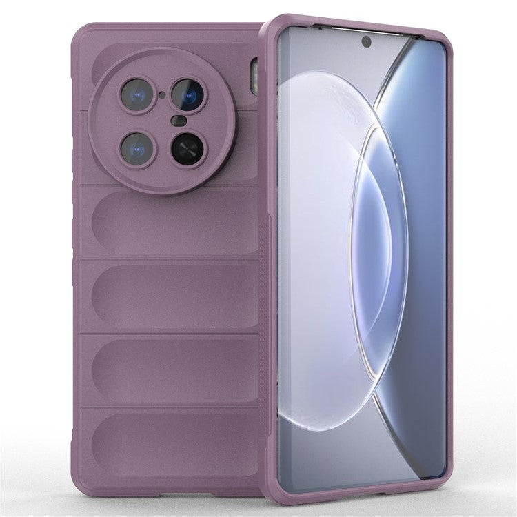 For vivo X90 Pro+ 5G Rugged Back Phone Case Anti-scratch Soft TPU Protective Cover - Light Purple