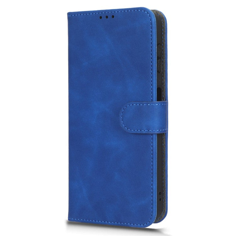 Drop-Proof Cell Phone Cover For vivo X90 Pro 5G Skin-Touch Feeling PU Leather Flip Wallet Case Stand - Blue