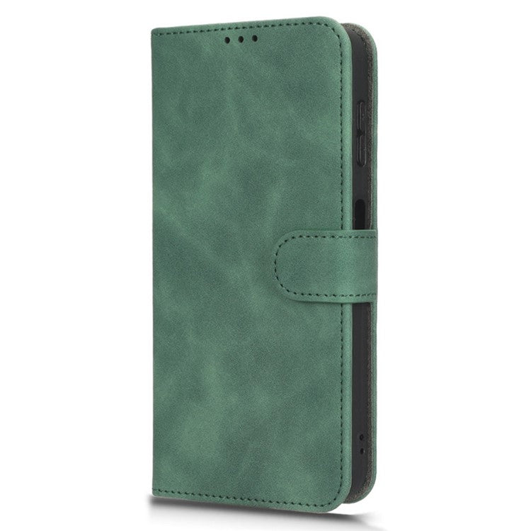 Drop-Proof Cell Phone Cover For vivo X90 Pro 5G Skin-Touch Feeling PU Leather Flip Wallet Case Stand - Green