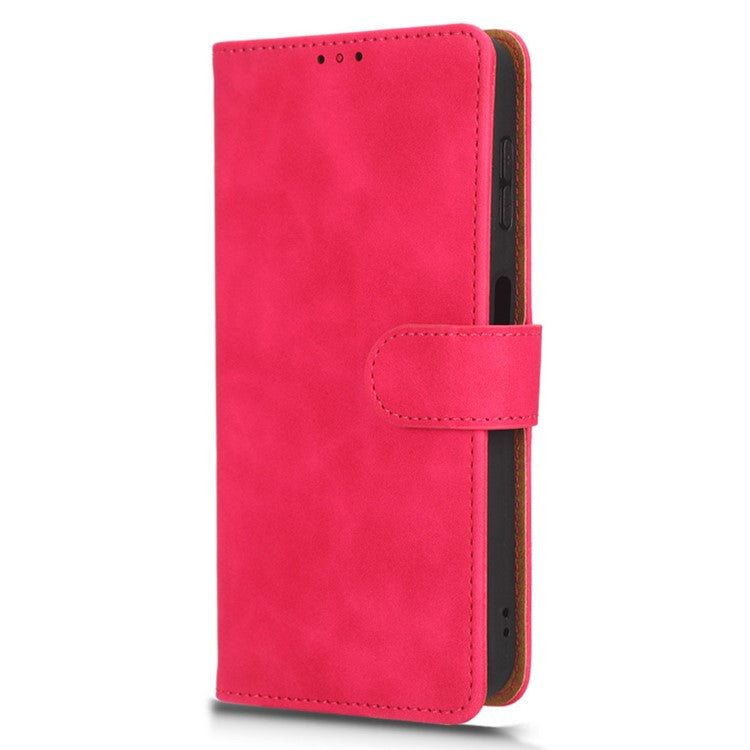 Drop-Proof Cell Phone Cover For vivo X90 Pro 5G Skin-Touch Feeling PU Leather Flip Wallet Case Stand - Rose