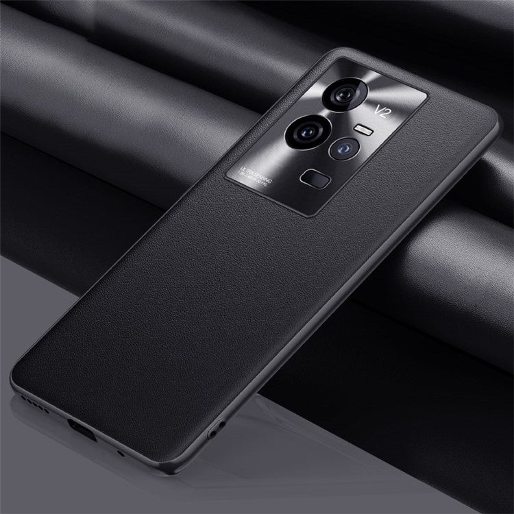 For vivo iQOO 11 5G PU Leather Coated Shock-absorbing TPU + PC Phone Cover Anti-scratch Drop-proof Case - Black