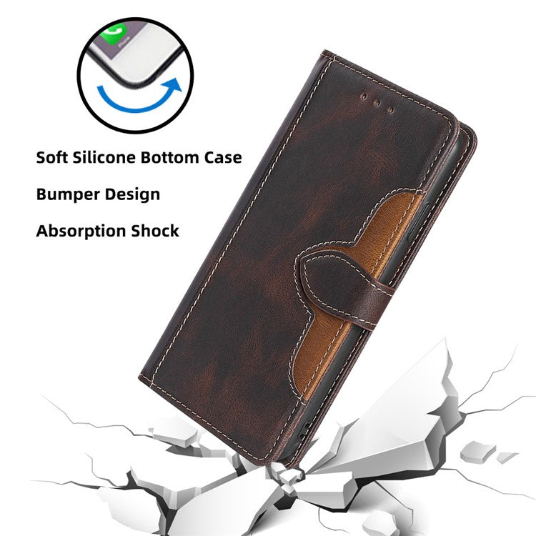 For vivo X90 5G Skin-touch Feeling Stand Wallet Case Anti-scratch PU Leather Straw Hat Design Phone Cover - Brown