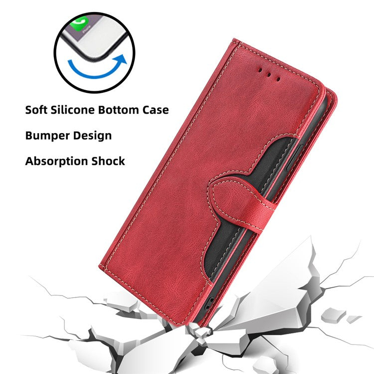 For vivo X90 5G Skin-touch Feeling Stand Wallet Case Anti-scratch PU Leather Straw Hat Design Phone Cover - Red