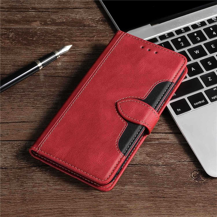 For vivo X90 5G Skin-touch Feeling Stand Wallet Case Anti-scratch PU Leather Straw Hat Design Phone Cover - Red