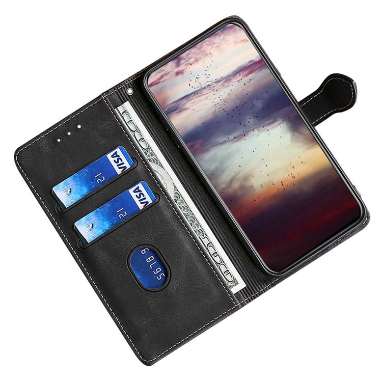 For vivo X90 Pro+ 5G Skin-touch Feeling Stand Wallet PU Leather Case Straw Hat Design Magnetic Clasp Phone Cover - Black