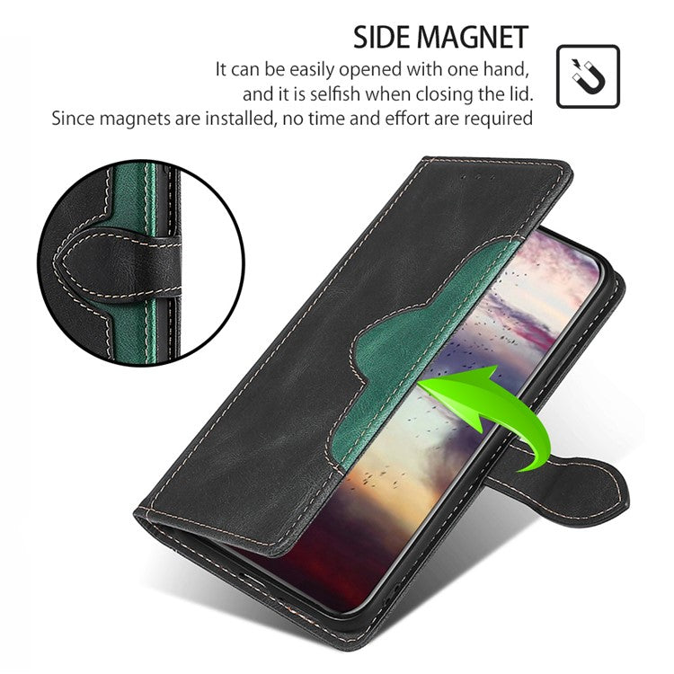 For vivo X90 Pro+ 5G Skin-touch Feeling Stand Wallet PU Leather Case Straw Hat Design Magnetic Clasp Phone Cover - Black