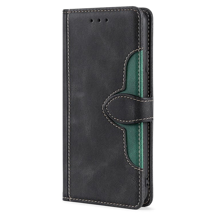 For vivo X90 Pro+ 5G Skin-touch Feeling Stand Wallet PU Leather Case Straw Hat Design Magnetic Clasp Phone Cover - Black