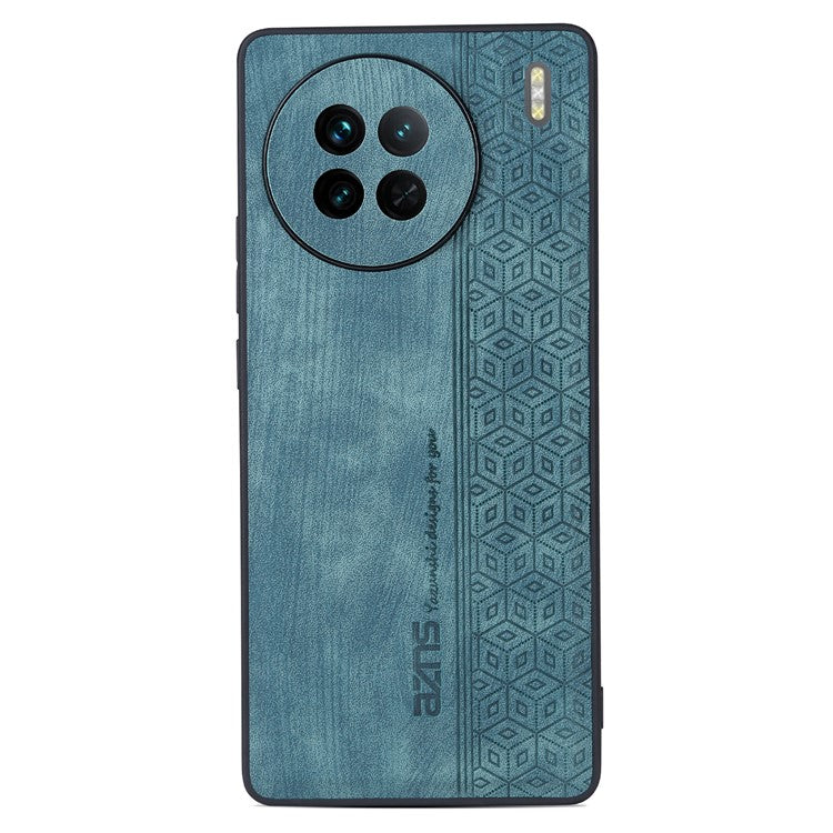 AZNS For vivo X90 5G Imprinted Pattern Protective Phone Case Anti-fall PU Leather Coated TPU Phone Back Cover - Green