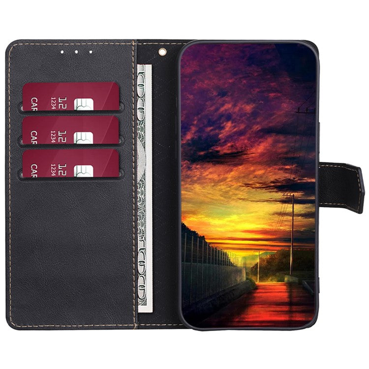 For vivo X90 Pro 5G Cowhide Texture PU Leather Flip Phone Case RFID Blocking Wallet Stand Magnetic Folio Cover - Black