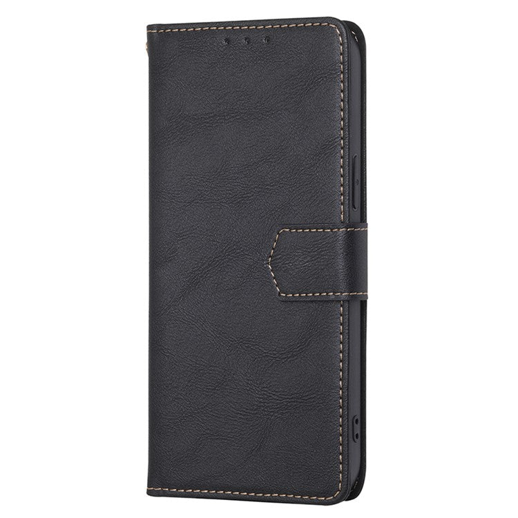 For vivo X90 Pro 5G Cowhide Texture PU Leather Flip Phone Case RFID Blocking Wallet Stand Magnetic Folio Cover - Black