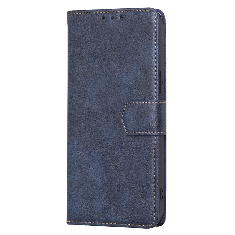 For vivo X90 Pro 5G Cowhide Texture PU Leather Flip Phone Case RFID Blocking Wallet Stand Magnetic Folio Cover - Blue