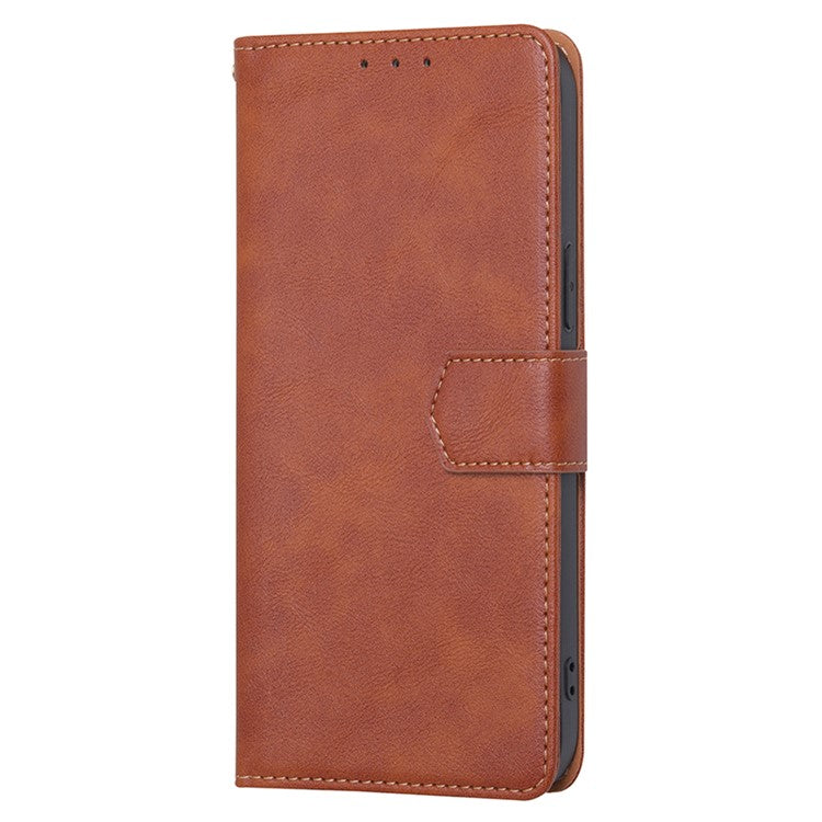 For vivo X90 Pro 5G Cowhide Texture PU Leather Flip Phone Case RFID Blocking Wallet Stand Magnetic Folio Cover - Brown