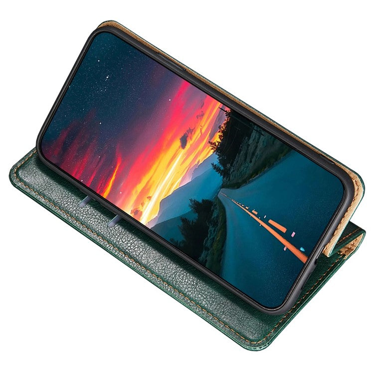 Cell Phone Cover for vivo X90 Pro 5G, Anti-Scratch Foldable Stand Wallet PU Leather Phone Case Magnetic Auto-closing Shell - Green