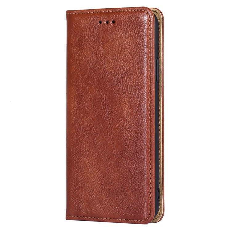 Cell Phone Cover for vivo X90 Pro 5G, Anti-Scratch Foldable Stand Wallet PU Leather Phone Case Magnetic Auto-closing Shell - Brown