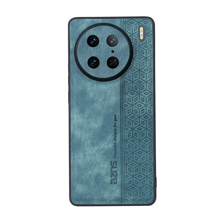 AZNS Anti-wear Phone Case For vivo X90 Pro 5G, Imprinted Pattern PU Leather Coated TPU Phone Back Cover - Green