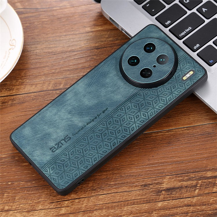 AZNS Anti-wear Phone Case For vivo X90 Pro 5G, Imprinted Pattern PU Leather Coated TPU Phone Back Cover - Green