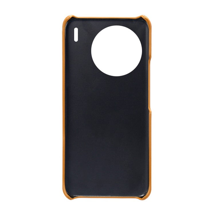 For vivo X90 Pro+ 5G Dual Card Slots Protective Phone Case PU Leather Coated Hard PC Anti-shock Back Cover - Orange