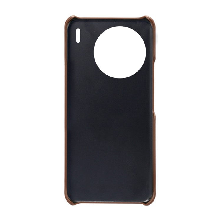 For vivo X90 Pro+ 5G Dual Card Slots Protective Phone Case PU Leather Coated Hard PC Anti-shock Back Cover - Brown