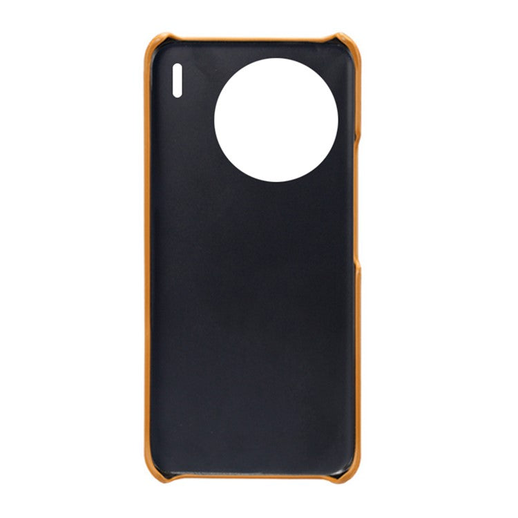 For vivo X90 5G Anti-fall Phone Back Cover Card Holder PU Leather Coated Hard PC Phone Case - Orange