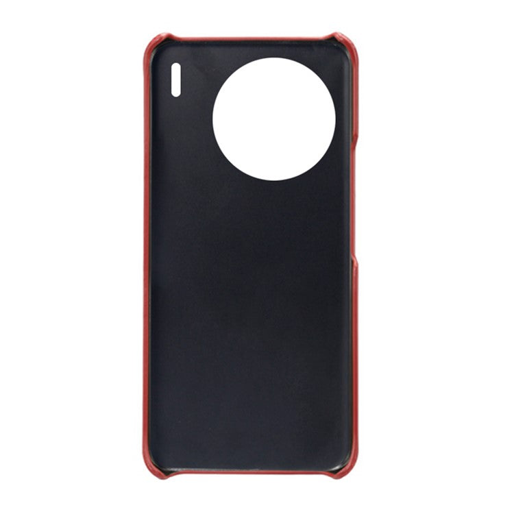 For vivo X90 5G Anti-fall Phone Back Cover Card Holder PU Leather Coated Hard PC Phone Case - Red