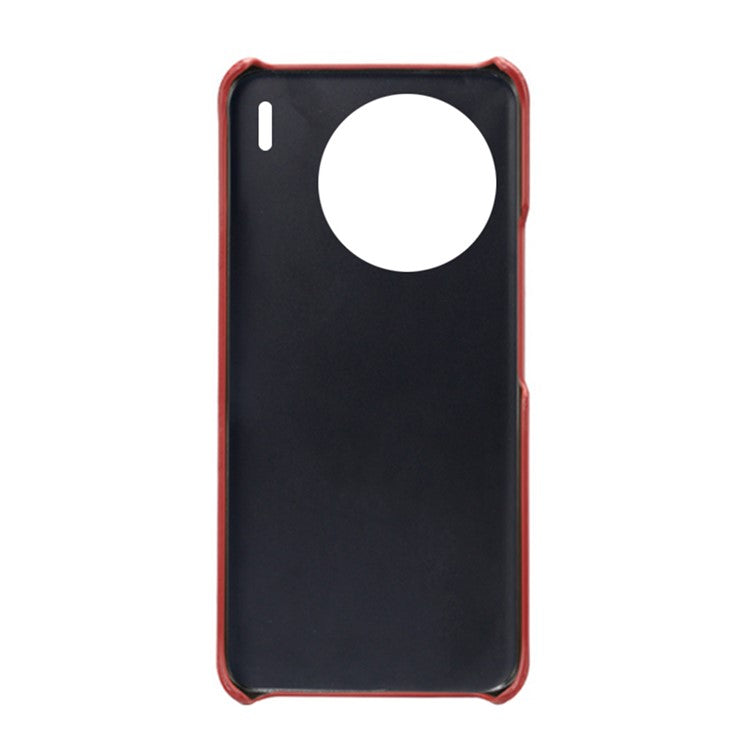 For vivo X90 Pro 5G Lightweight Mobile Phone Back Cover PU Leather Coated Hard PC Phone Case with Dual Card Slots - Red