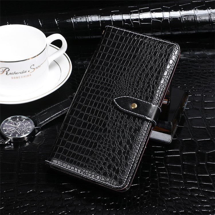 IDEWEI For vivo iQOO 11 5G Crocodile Texture PU Leather Stand Phone Cover Full Protection Wallet Case - Black