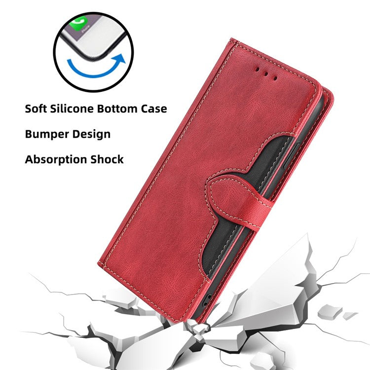 For vivo X90 Pro 5G Straw Hat Pattern PU Leather Stand Case Skin-touch Feeling Magnetic Clasp Wallet Phone Cover - Red