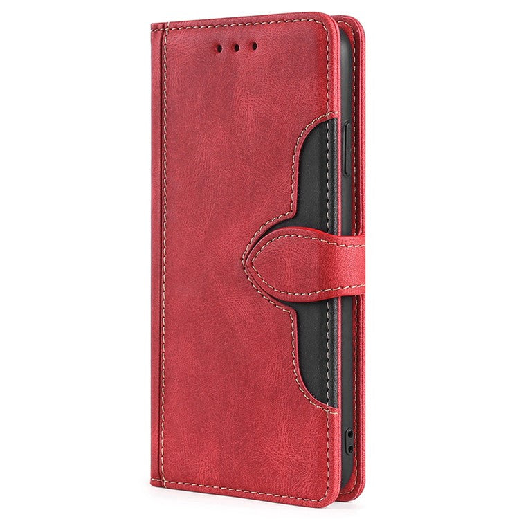 For vivo X90 Pro 5G Straw Hat Pattern PU Leather Stand Case Skin-touch Feeling Magnetic Clasp Wallet Phone Cover - Red