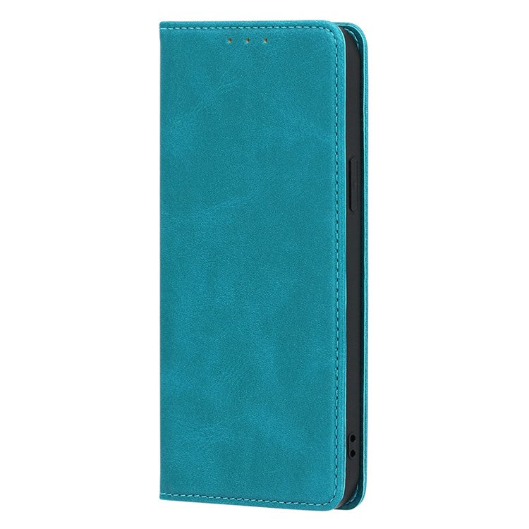 For vivo X90 Pro 5G Calf Texture PU Leather Magnetic Auto-absorbed Phone Case Full Protection Inner TPU Cover with Wallet Stand - Baby Blue