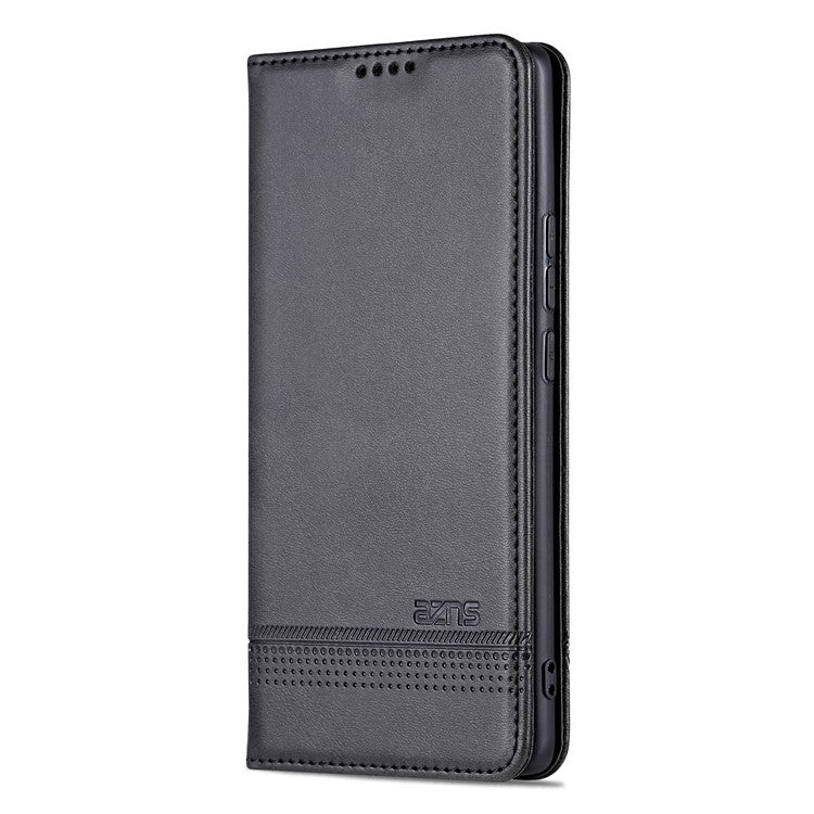 AZNS For vivo X90 5G Cowhide Texture PU Leather Wallet Full Protection Phone Case Stand Magnetic Auto Closure Flip Phone Cover - Black