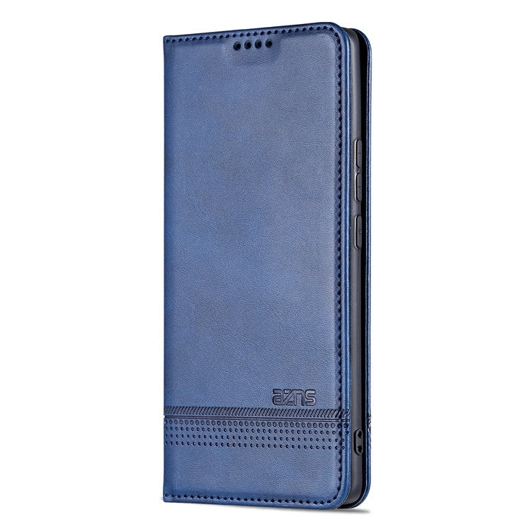 AZNS For vivo X90 Pro 5G Cowhide Texture Phone Case Stand Wallet PU Leather Magnetic Auto-absorbed Scratch-resistant Folio Flip Phone Cover - Blue