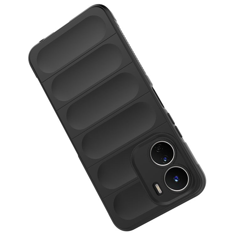 For vivo Y16 4G Collision Resistant Soft TPU Cell Phone Cover Non-Slip Rugged Back Phone Case - Black