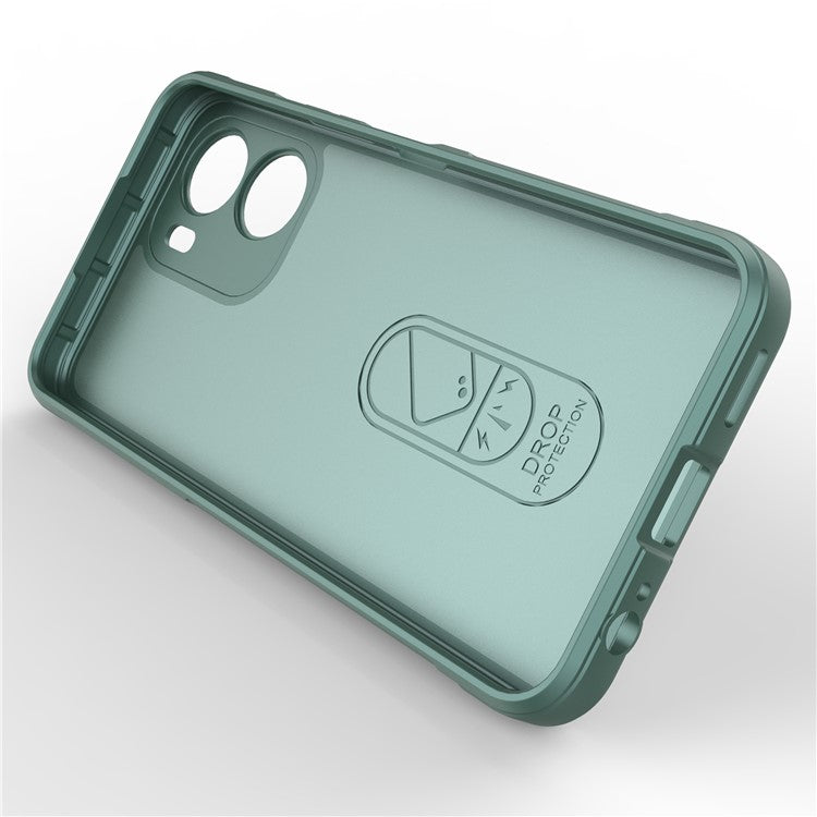 For vivo Y16 4G Collision Resistant Soft TPU Cell Phone Cover Non-Slip Rugged Back Phone Case - Green