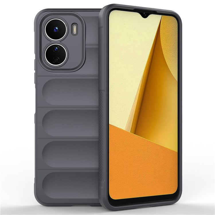 For vivo Y16 4G Collision Resistant Soft TPU Cell Phone Cover Non-Slip Rugged Back Phone Case - Dark Grey