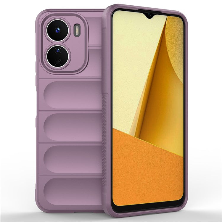 For vivo Y16 4G Collision Resistant Soft TPU Cell Phone Cover Non-Slip Rugged Back Phone Case - Light Purple