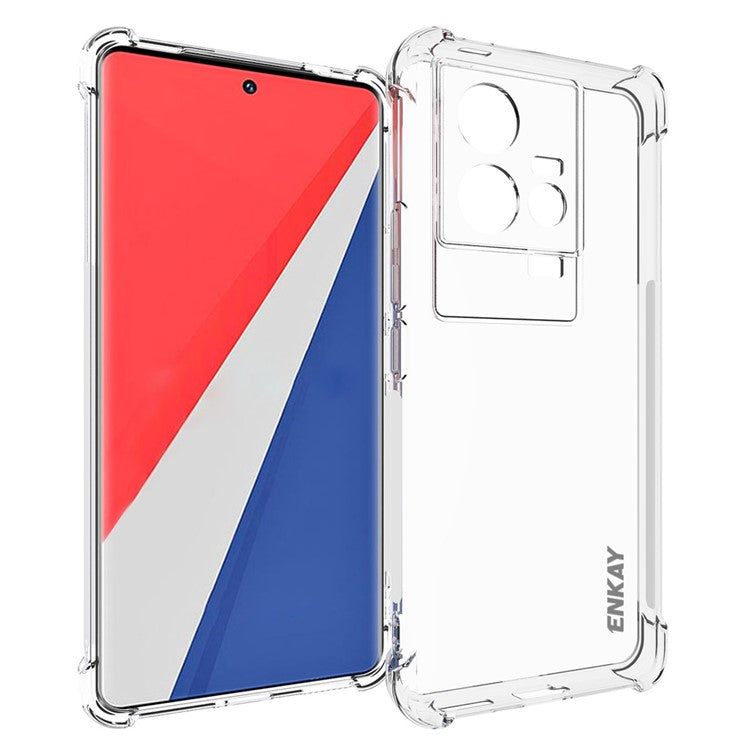 ENKAY HAT PRINCE For vivo iQOO 11 5G Super Transparent TPU Mobile Phone Case Thickened Corners Anti-slip Strip Edge Clear Smartphone Cover