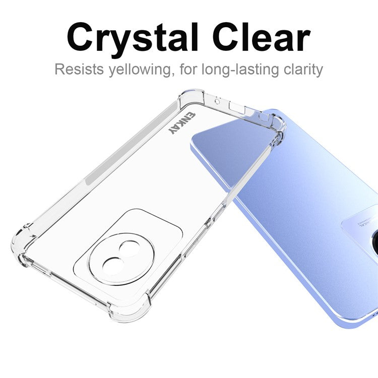 ENKAY HAT PRINCE For vivo Y02 4G Anti-slip Strip Edge Clear TPU Case Thickened Corners Smartphone Cover