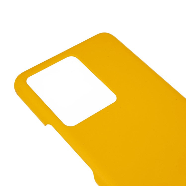 For vivo iQOO 10 5G Anti-Drop Plastic Cell Phone Cover Rubberized Glossy Phone Case Phone Back Protector - Yellow