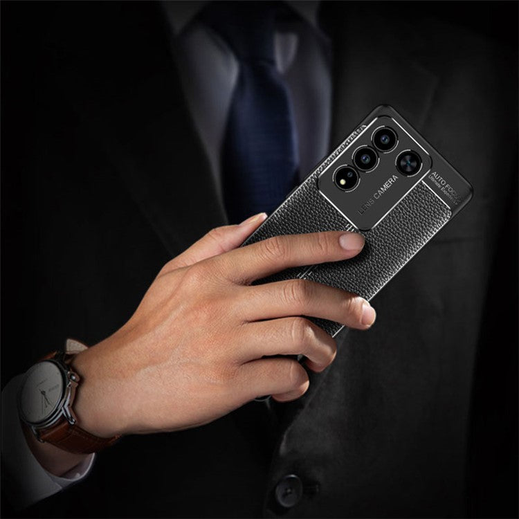 For vivo S16 Pro / S16 Mobile Phone Case Litchi Texture Phone Shell Anti-Scratch TPU Phone Cover - Black