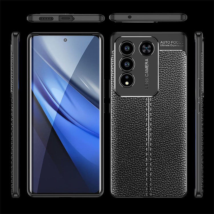 For vivo S16 Pro / S16 Mobile Phone Case Litchi Texture Phone Shell Anti-Scratch TPU Phone Cover - Black