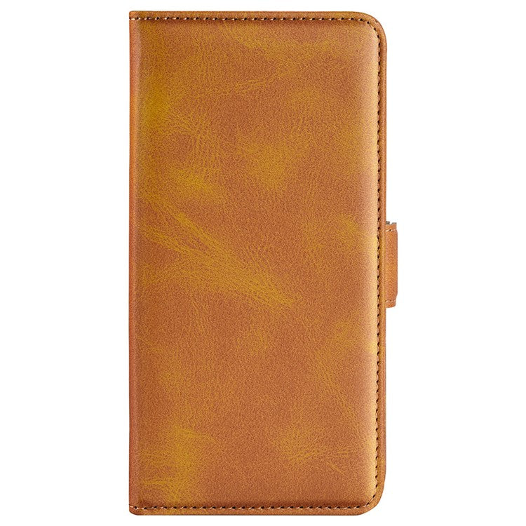 For vivo X90 Pro 5G Calf Texture Stand Phone Case PU Leather Dual Magnetic Clasp Wallet Drop Protection Phone Cover - Yellow