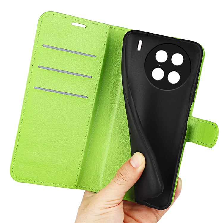 For vivo X90 Pro 5G Full Protection Flip Phone Case Anti-scratch Litchi Texture PU Leather Stand Wallet Phone Cover - Green