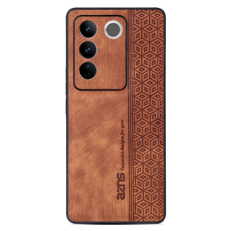 AZNS For vivo S16e 5G Imprinted Pattern Phone Case Bump Proof PU Leather Coated TPU Back Cover - Brown