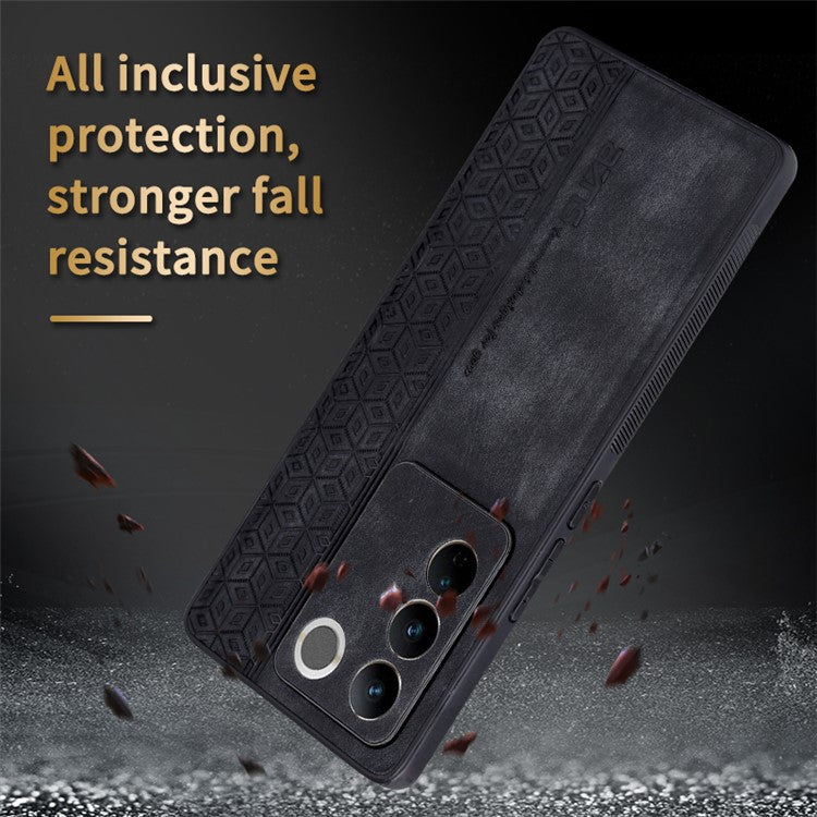 AZNS For vivo S16e 5G Imprinted Pattern Phone Case Bump Proof PU Leather Coated TPU Back Cover - Brown