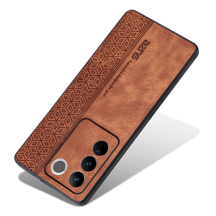 AZNS For vivo S16e 5G Imprinted Pattern Phone Case Bump Proof PU Leather Coated TPU Back Cover - Brown